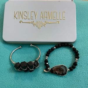 Raven and silver smokey bracelet